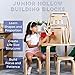 ECR4Kids Junior Hollow Block Play Set, Lightweight Wooden Building Blocks for Kids' Play, Educational Toy with Assorted Shapes, Natural Finish (24 Pieces)