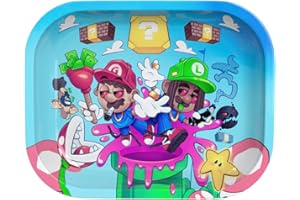 LIGHTER LOCATORS Rolling Tray. Metal Collectible Plate for Different uses. Rollin Tray is 7 x 5.5 inches. Cartoon Rolling Tins are Durable. (Plumber Brothers, 7 inches x 5.5 inches)