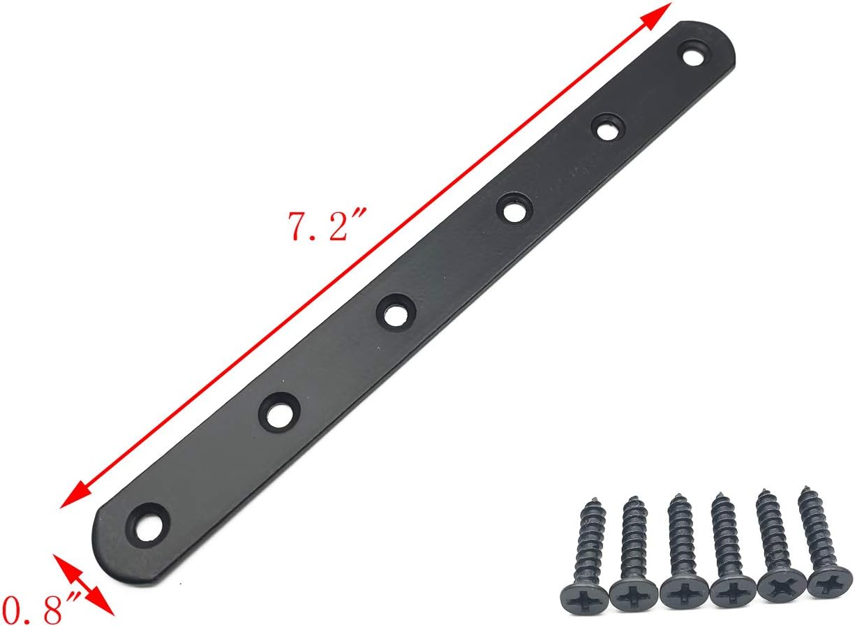 Flat Metal Bracket 8Holes Furniture Brace with Mounting Hardware Pack