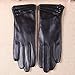 Warmen Women's Touchscreen Texting Driving Winter Warm Nappa Leather Gloves - 7.5 (US Standard size) - Black ( Fleece Lining )
