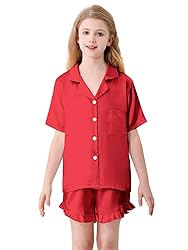 Umeyda Women Satin Pajamas Set, 2Pj Silk Ruffle