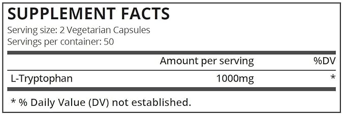 Pure Science L-triptófano 500 mg - 100 cápsulas vegetarianas