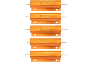 Cermant 5pcs 100W 4 Ohm luminum Case Wirewound Resistors Mounted Resistor Adapters Compatible with Ring Doorbell, Nest Hello Doorbell Etc