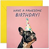 Old English Co. Dog Birthday Card - French Bulldog 'Did Someone Say Cake' Design