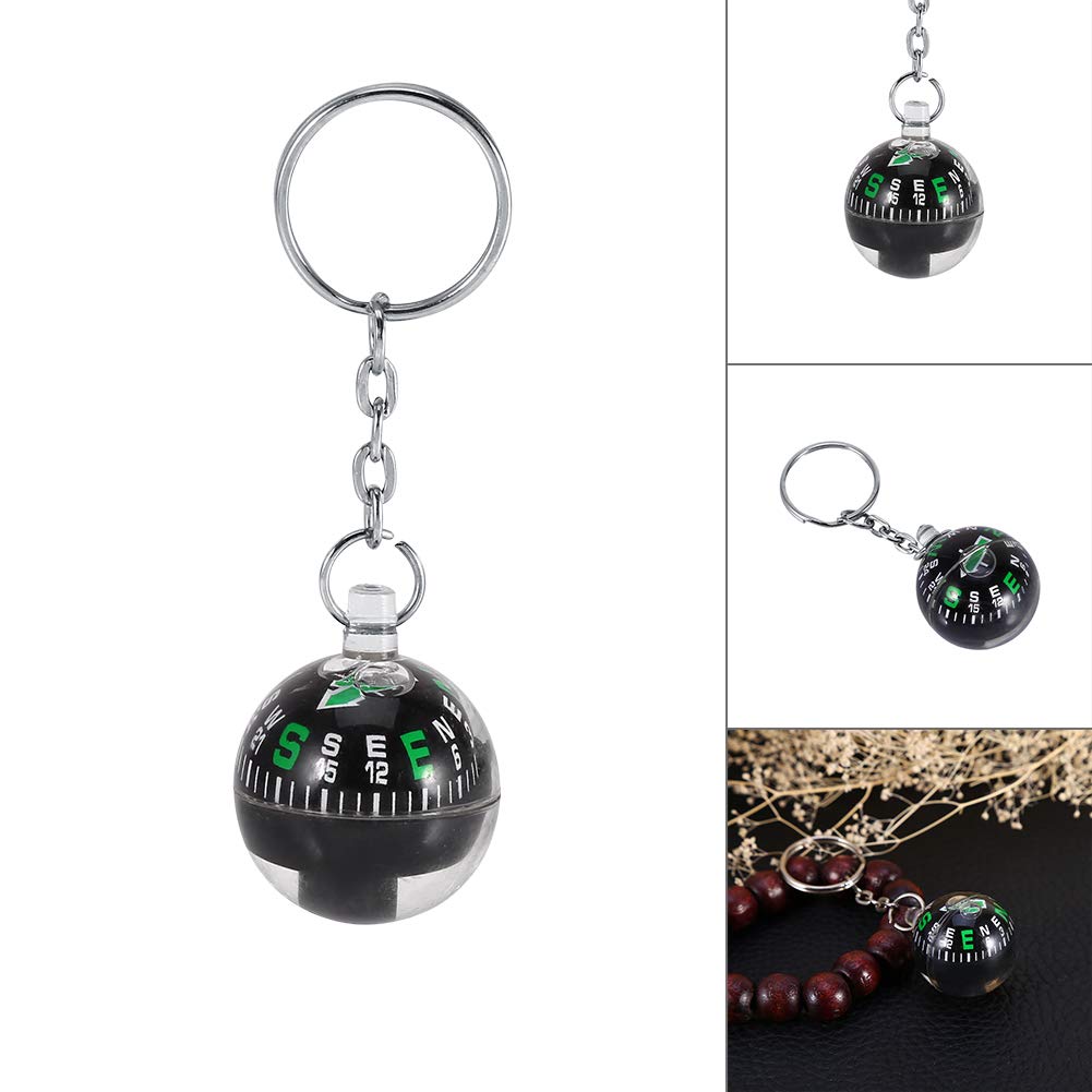 Compass Keyring, Compass keychains,Ball Shaped Compass Floating Keyring Outdoor Keychains Mini Survival Compass Ball Keyring Compass for Hiking