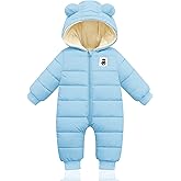 XMWEALTHY Baby Clothes Cute Infant Toddler Snowsuit Warm Newborn Boy Girl Winter Coats Hooded Zip Jumpsuit
