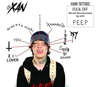 Amazoncom Lil Xan Temporary Tattoos Realistic Skin Safe