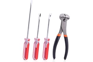Swpeet 4Pcs Nail Pullers Nail Remover Tool 7 Inch End Cutting Pliers Nail Nipper Pliers with 6 Inch Tack Lifter 3 mm Straight