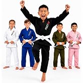 POZTEV Kids Brazilian Jiu Jitsu Gi For Kids BJJ Gi Youth Grappling Kimonos Preshrunk Lightweight Martial Arts Uniform