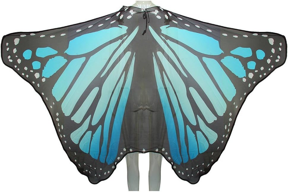 Sasha Kids Girls Chiffon Butterfly Wings Capes (Blue)