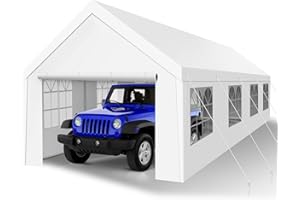 SNENBLUME Heavy Duty Carport, Spacious 13'x26' Outdoor Shelter Portable Garage, Waterproof Canopy with Easy Assembly & All-Weather Protection