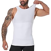 YOWODA Mens Body Shaper, Compression Shapewear Vest Slimming Undershirt Tank Top, Tummy Control Chest, Hide Gynecomastia