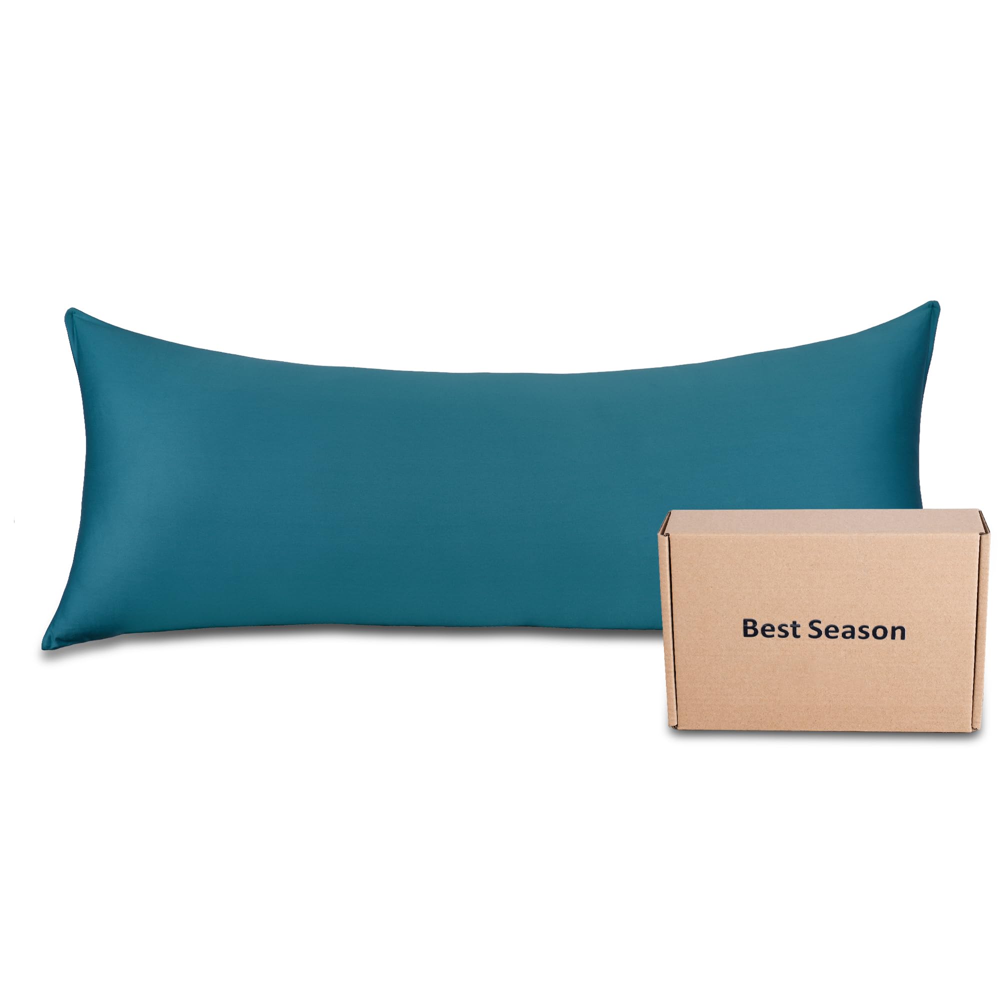 Photo 1 of 100% Cotton Body Pillow Case Cover with Zipper Wrinkle-Free, 400 Thread Count Super Soft Pillow Case for Body Pillow, Cooling Long Pillow Protector 21" x 54" Dark Teal
