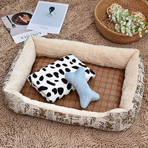 Dual use Modern Ultra Soft Warm Pet Dog Cat Sleeping Mat With Summer Cooling Pad New Fit For Pets Dogs Cats XXS-XXL 7sizes-White-XL