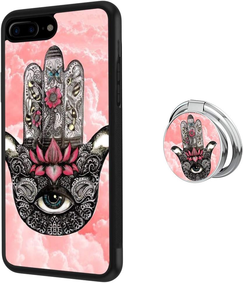 Hynina Phone Case and Phone Ring Buckle Compatible for iPhone 7 Plus 8 Plus - Hamsa Hand