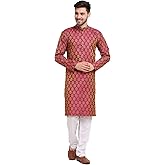 Maple Clothing Poly Silk Kurta Pajama for Men Indian Wedding Party Outfit Guest Wear