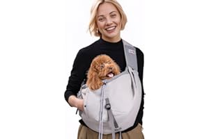 SENIOR BUDDAY Dog Carrier Sling,Dog Carriers for Small Dogs & Cats Up to 20lbs,Puppy Carrying Backpack Pet Purse with Pockets,Adjustable Shoulder Strap,Hands Free for Travel (Grey)