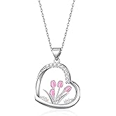 HELORET Flower Necklace Tulip/Sunflower/Daisy/Bee Pendant Necklaces Jewelry for Women Mom Gifts