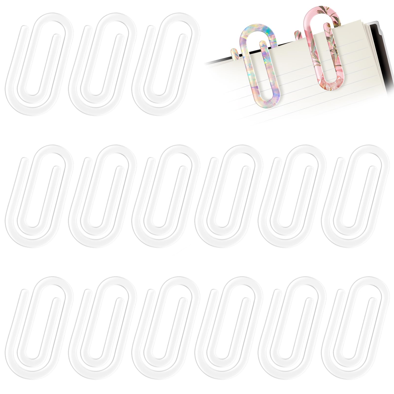 Photo 1 of 15-Pack Jumbo Sublimation Paper Clips Blanks - 4x2 Inch Extra Large Acrylic Clip Blanks for Heat Transfer - DIY Craft Supplies for Personalized Gifts, Office, School & Home Use