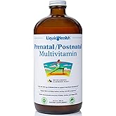 LIQUIDHEALTH Prenatal/Postnatal Multiple Liquid Women's Multivitamin with Real Folate - Pre & Postnatal Vitamins for Before, During, After Pregnancy - Made in USA, Vegan, Sugar-Free, Non-GMO (32 oz)