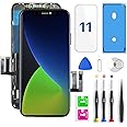 QTlier 11 Screen Replacement, 3D Touch Screen Display Digitizer Frame Assembly Repair Kits+Waterproof Adhesive+Screen Tempered Protector (6.1Inch, Model A2111, A2223, A2221)