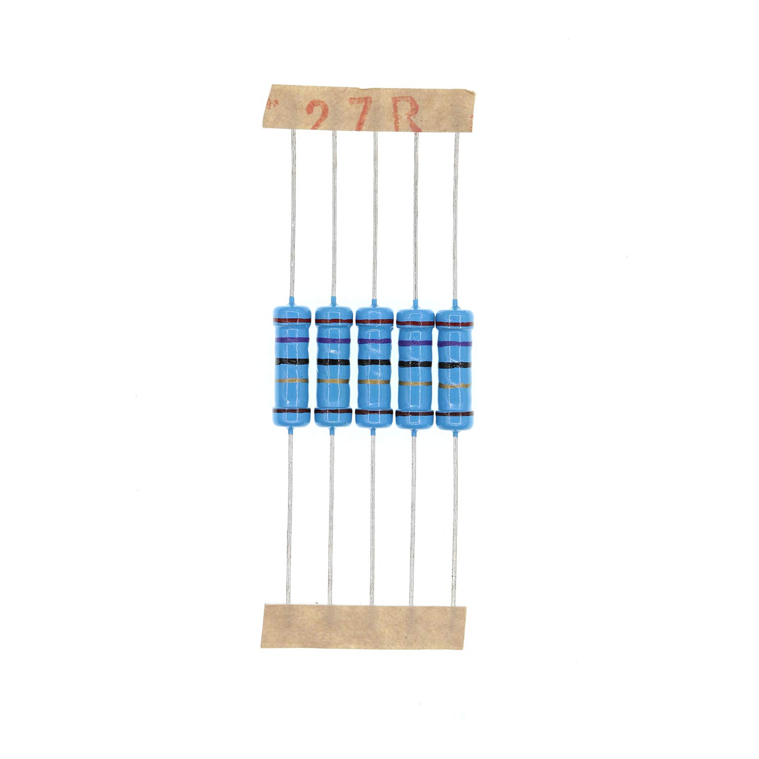 HUABAN 50PCS 2 Watts 2W 27R 27 Ohm 1% Metal Film Resistor