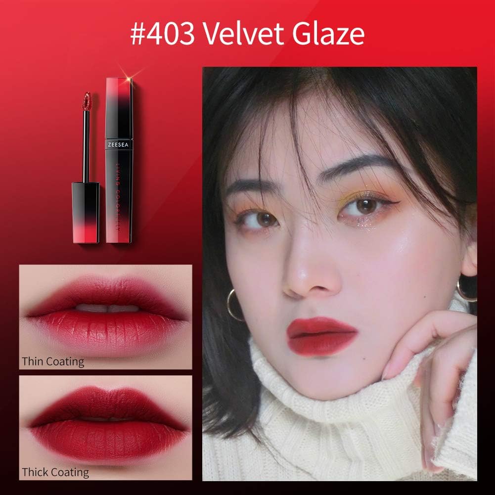 Amazon Zeesea ズーシー 未来シリーズ 軽霧マットリップグロス 403 唐紅瑠璃 セミマット口紅 5ml 血色 Zeesea リップグロス 通販