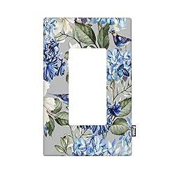 Pznen Blue Floral Rocker Switch Plate Covers Spring