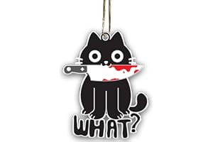 DONGNAIWIN Black Cat Acrylic Ornament - Funny Christmas Decoration, Cute Lover Gift for Halloween & Holiday Decor - Tree Hanging
