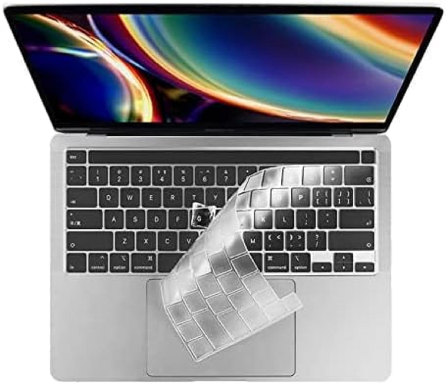 Ultradünne, transparente Tastaturabdeckung für MacBook Pro 13 Zoll Modell A2338 M2 M1 A2289 A2251 & 2020 2019 MacBook Pro 16 Zoll Modell A2141 mit Touch-Bar und Touch-ID-Tastatur-Schutzabdeckung