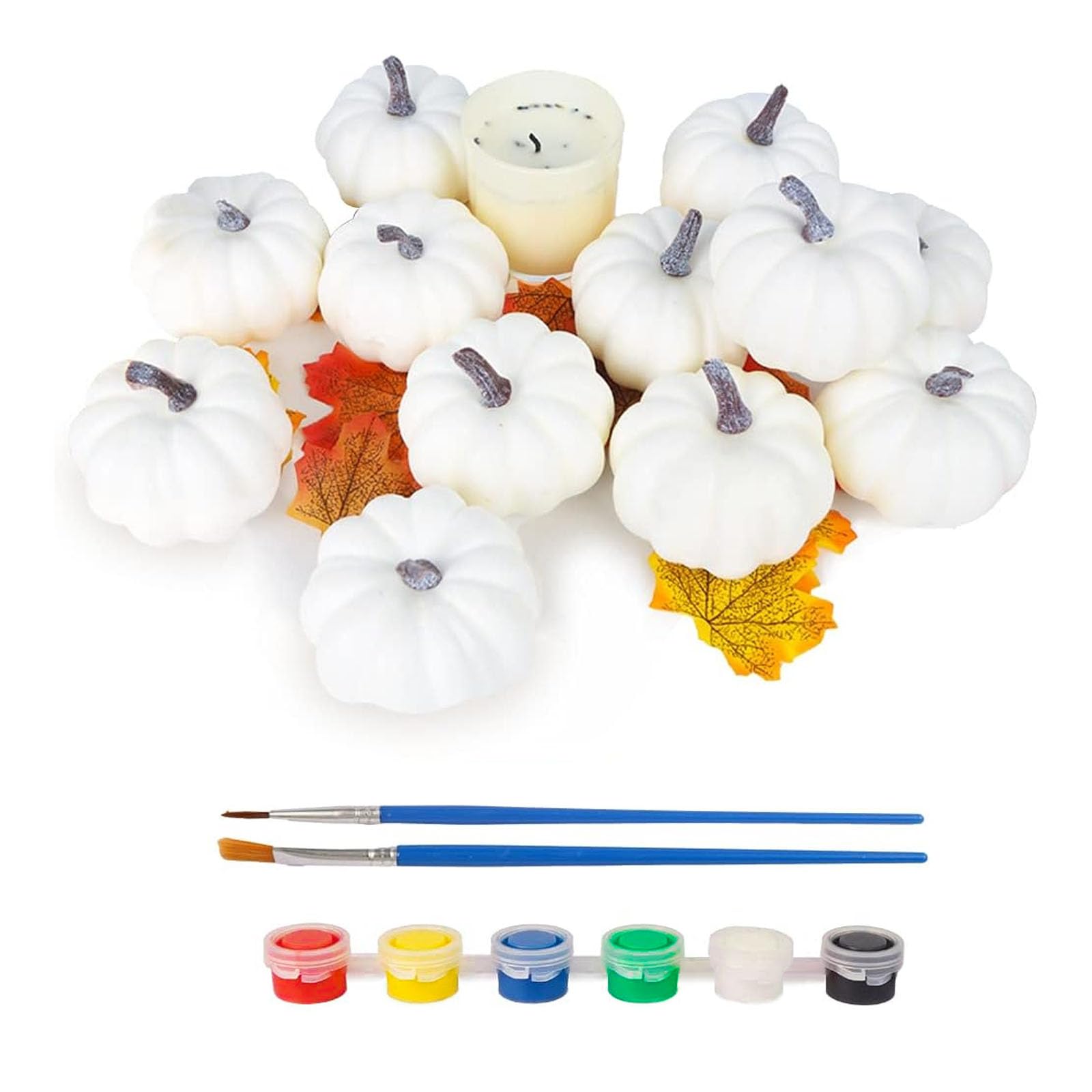 Photo 1 of FUTUREPLUSX 12PCS Mini White Pumpkins for Decor, Fake Pumpkins to Paint, Halloween Thanksgiving Decorating Displaying