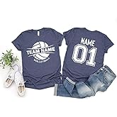Custom Volleyball Sports Team T-Shirt Personalized Front Back Name Number Player Fan Mom Coach Birthday Gift Practice Season School Spirit Game Day Tee