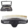 Professional 3D R-20 Teeth Whitening Shade Guide Dental 20 Colors Tooth Bleaching Shade Chart with Mirror Aluminum Case