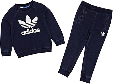 Adidas denim crew tracksuit Clearance
