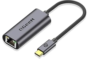 USB C to Ethernet Adapter, QGeeM Gigabit Ethernet to USB Type C, Thunderbolt 3/4 to RJ45 LAN Network Adapter Compatible for iPhone 15 Pro/max, MacBook Pro/Air, iPad Pro, Dell XPS etc-Classic Gray