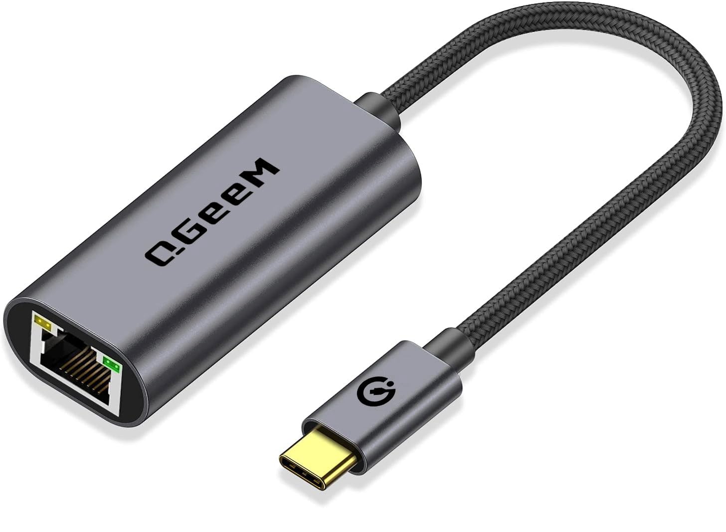 Photo 1 of USB C to Ethernet Adapter, QGeeM Gigabit Ethernet to USB Type C, Thunderbolt 3/4 to RJ45 LAN Network Adapter Compatible for iPhone 15 Pro/max, MacBook Pro/Air, iPad Pro, Dell XPS etc-Classic Gray