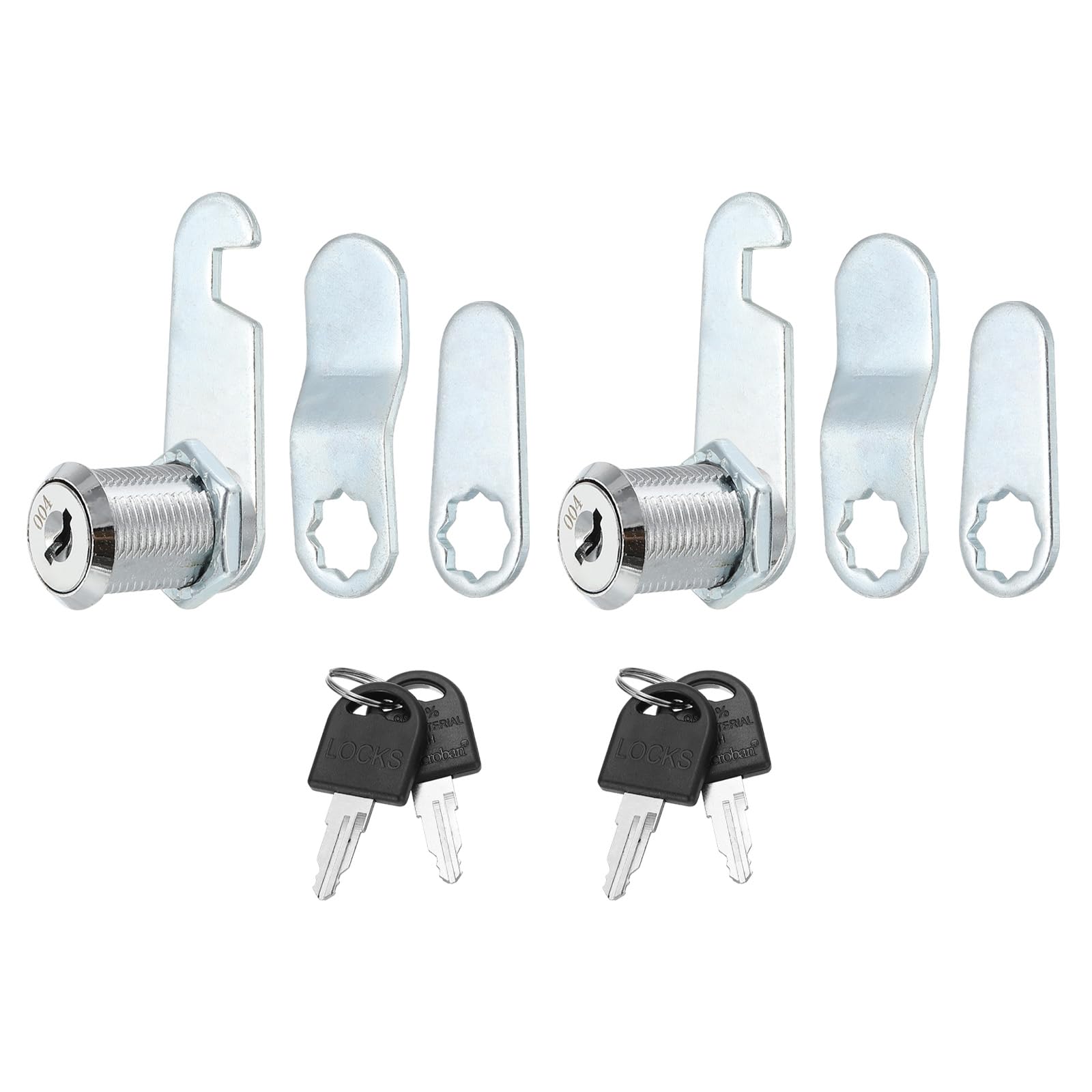 PATIKIL 1" Cam Lock with Keys, 2 Pack Zinc Alloy Keyed Different Cabinet Cam Lock Set RV Storage Lock for File Drawer Mailbox Toolbox, Silver Tone