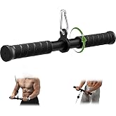 Tricep Pressdowns Straight Bar Cable Attachment ，360 Degree Rotating Bicep Pull Down Triceps LAT Pull Down Bar with Non-Slip Rubber Handle for Gym Cable Machine Attachment Home Gym Accessory