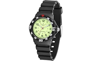 SOCICO Children Analog Watch for Boys Girls Waterproof Time Teaching Watch with Soft Band, Learning Time Wrist Watch Easy to Read Christmas Gifts for Kids Ages 3-12 Great Gifts