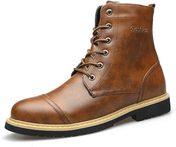 Amazon Rasyie メンズ ショットブーツ 革靴 紳士靴 メンズ マーティンブーツ マウンテンブーツ 編み上げ 登山 滑り止め 歩き やすい 防水 防寒 耐摩耗 エンジニアブーツ 歩きやすい 大きいサイズ Rasyie ブーツ