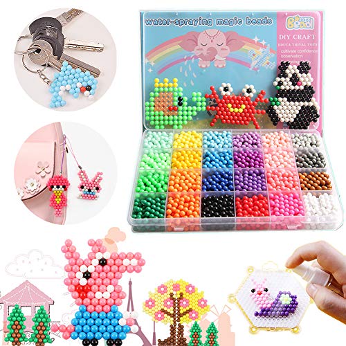 Water Fuse Beads Kit 30 Colors 3600 Beads, Creative Beads Toy DIY Magic Water Sticky Beads
