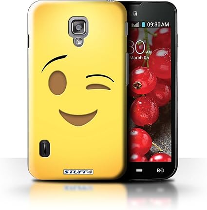 Amazon Kobalt 携帯電話ケース Lg 電子オプティマス L7 Ii デュアル 用カバー ウインク デザイン 絵文字 絵文字 コレクション Stuff4 ケース カバー