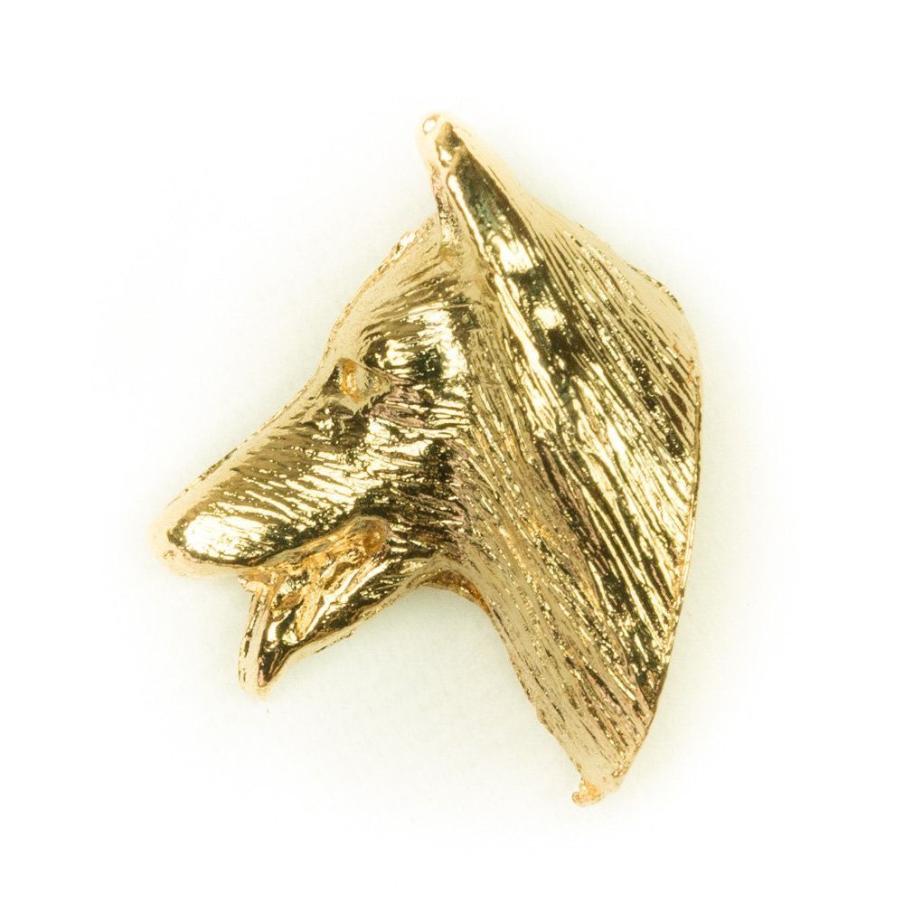 BELGIAN SHEPHERD Made in U.K Artistic Style Dog Clutch Lapel Pin Collection 22ct Gold Plated