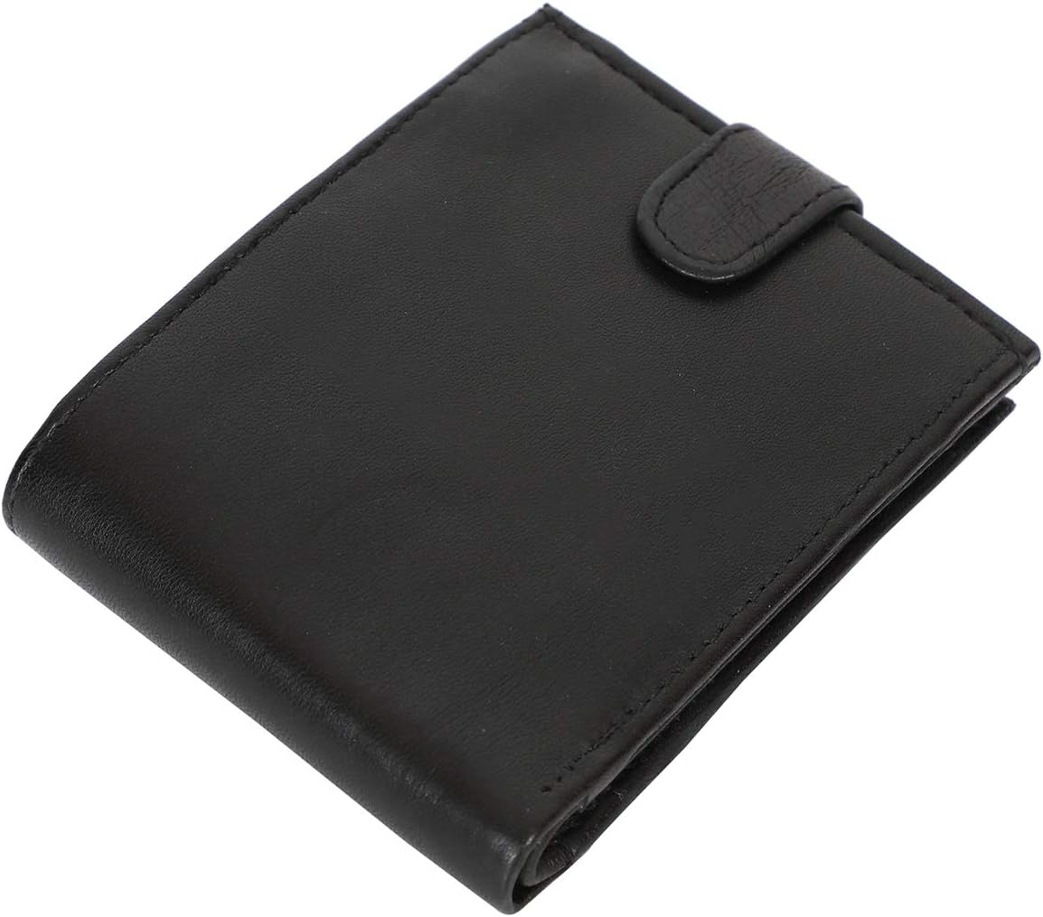 RAS Mens RFID Blocking Safe Nappa Leather Notecase Wallet with A Coin Pocket 2511 Black, 12cm x 10cm