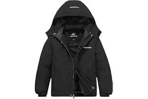 FARVALUE Boys Waterproof Ski Jacket Windproof Winter Coat Warm Snow Coat Outdoor Raincoats with Removable Hood
