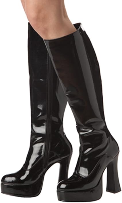 black patent gogo boots