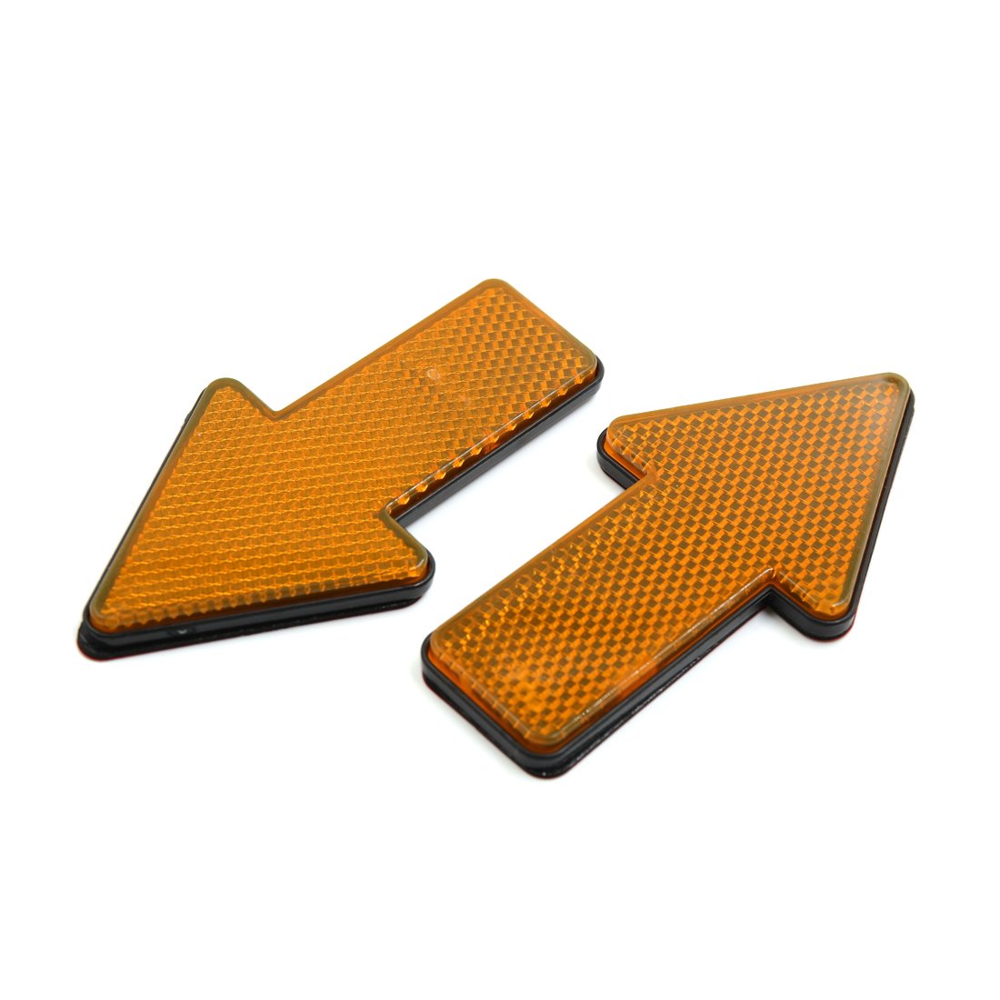 sourcing map 2pcs Yellow Plastic Arrow Shape Vehicle Car Reflector Reflective Plate Sticker