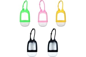 HomeSoGood 5PCS Portable Refillable Travel Bottles, Empty Container with Clip Silicone, 30ml Empty Squeeze Bottle Containers