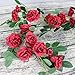 AmyHomie 3 Pack Artificial Rose Garlands,Silk Fake Rose Vine Flowers Plants for Home Hotel Office Wedding Party Garden Craft Art Decor(Big Flowers) (red)