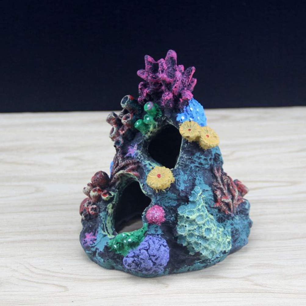 POPETPOP Aquarium Resin Ornament Simulation Coral Rockery Underwater Shrim Hideaway Landscape Fish Tank Decor Crafts for Betta,Turtles,Reptiles - Image 4